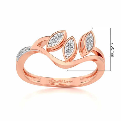 Swaying Leaves Silver Ring - Rose Gold - Image 5