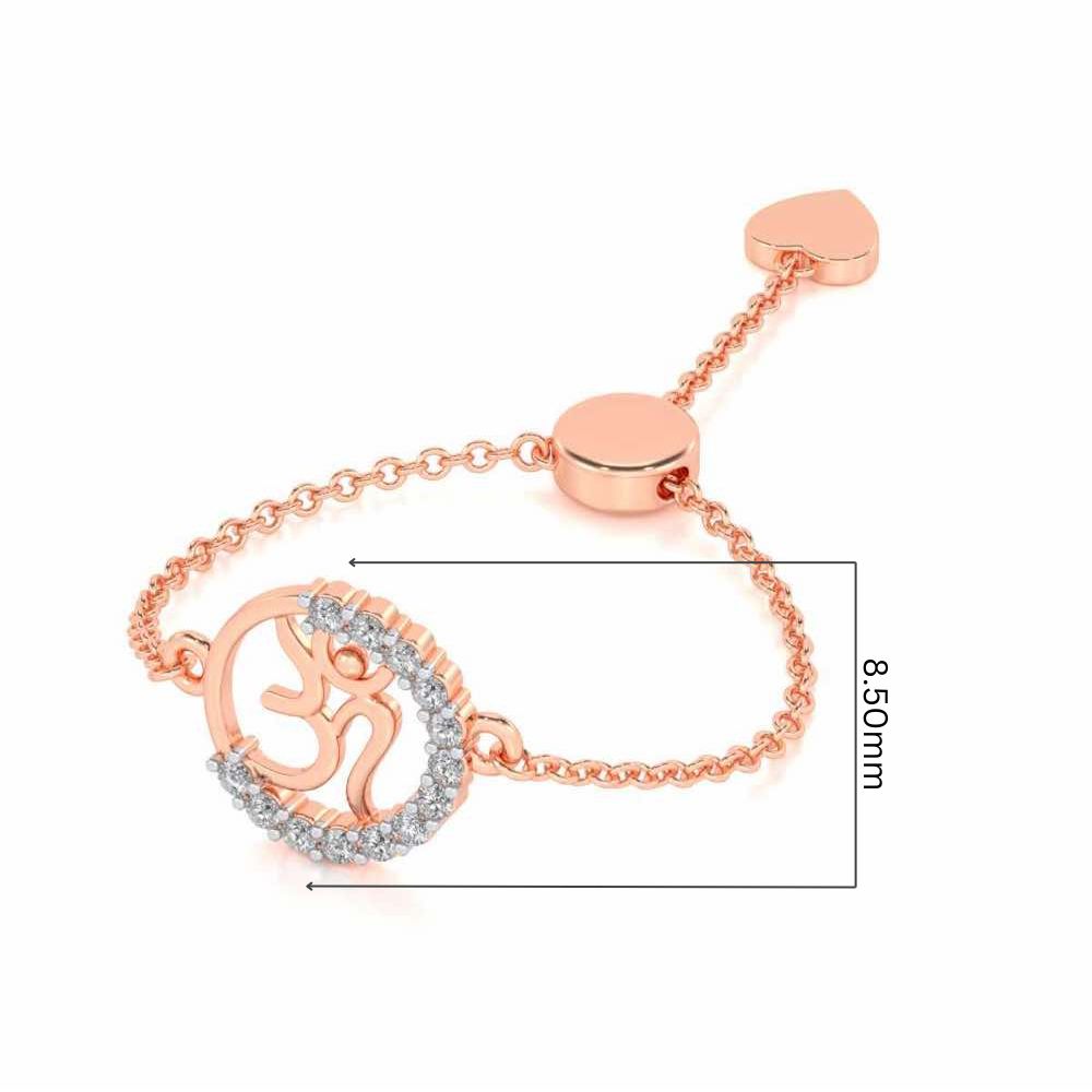 Om Adjustable Silver Ring - Rose Gold - Image 5