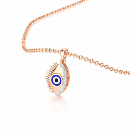 Blue Eye Silver Pendant - Rose Gold - Image 2