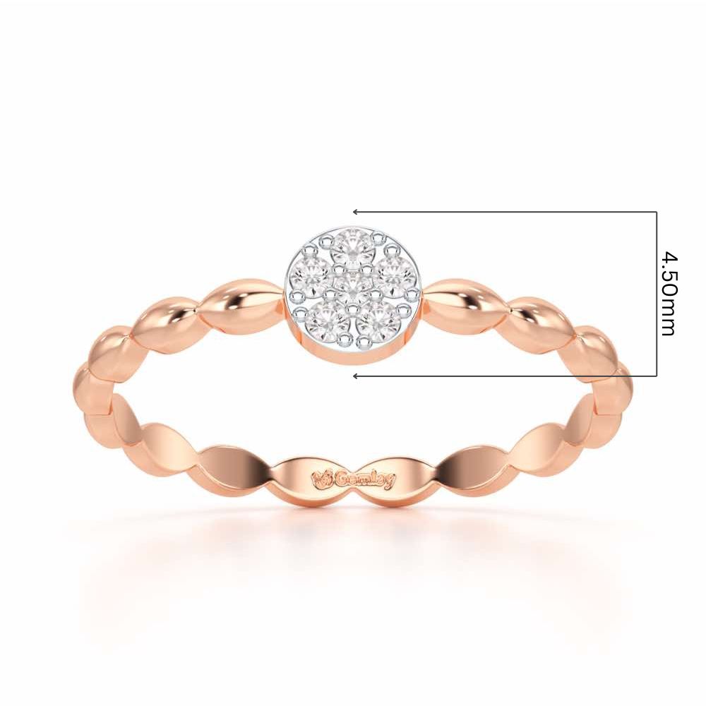 Glow Wave Silver Ring - Rose Gold - Image 5