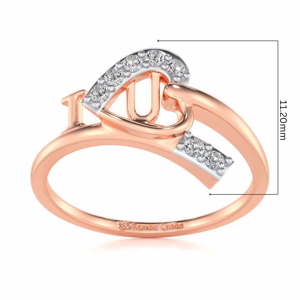 I-Heart-U Silver Ring - Rose Gold - Image 5