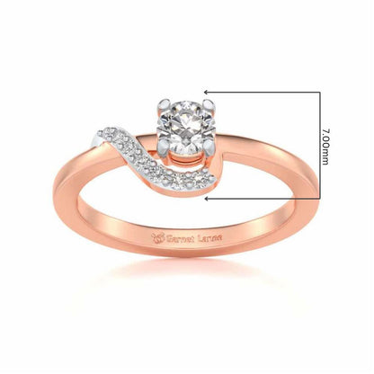 Amaze All Solitaire Silver Ring - Rose Gold - Image 5