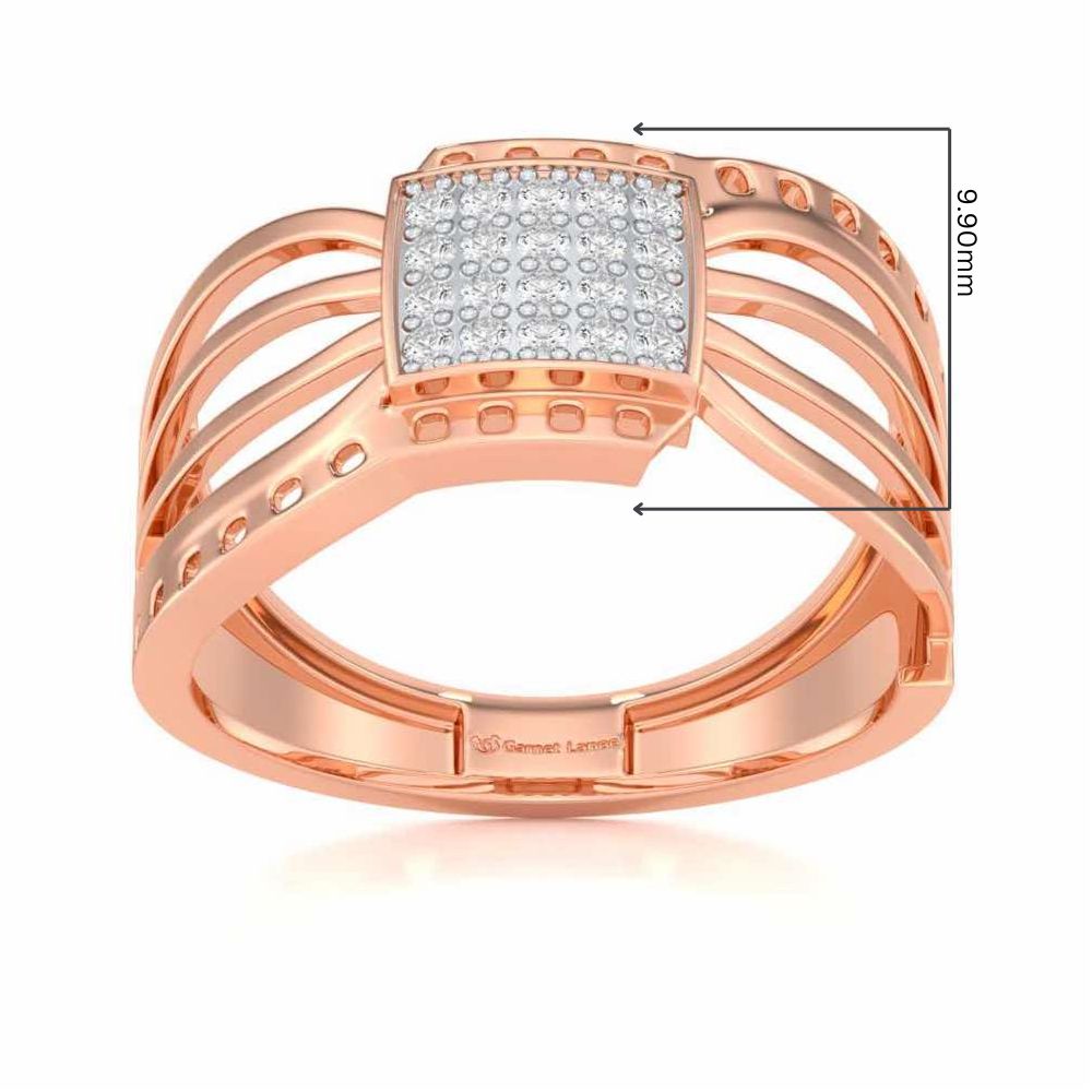 Ashwa Silver Ring For Men - Rose Gold - Image 5