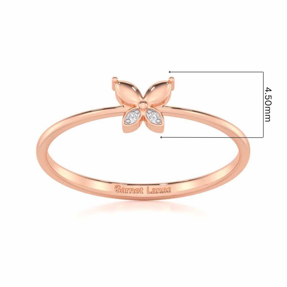 Blossoming Charm Silver Ring - Rose Gold - Image 5
