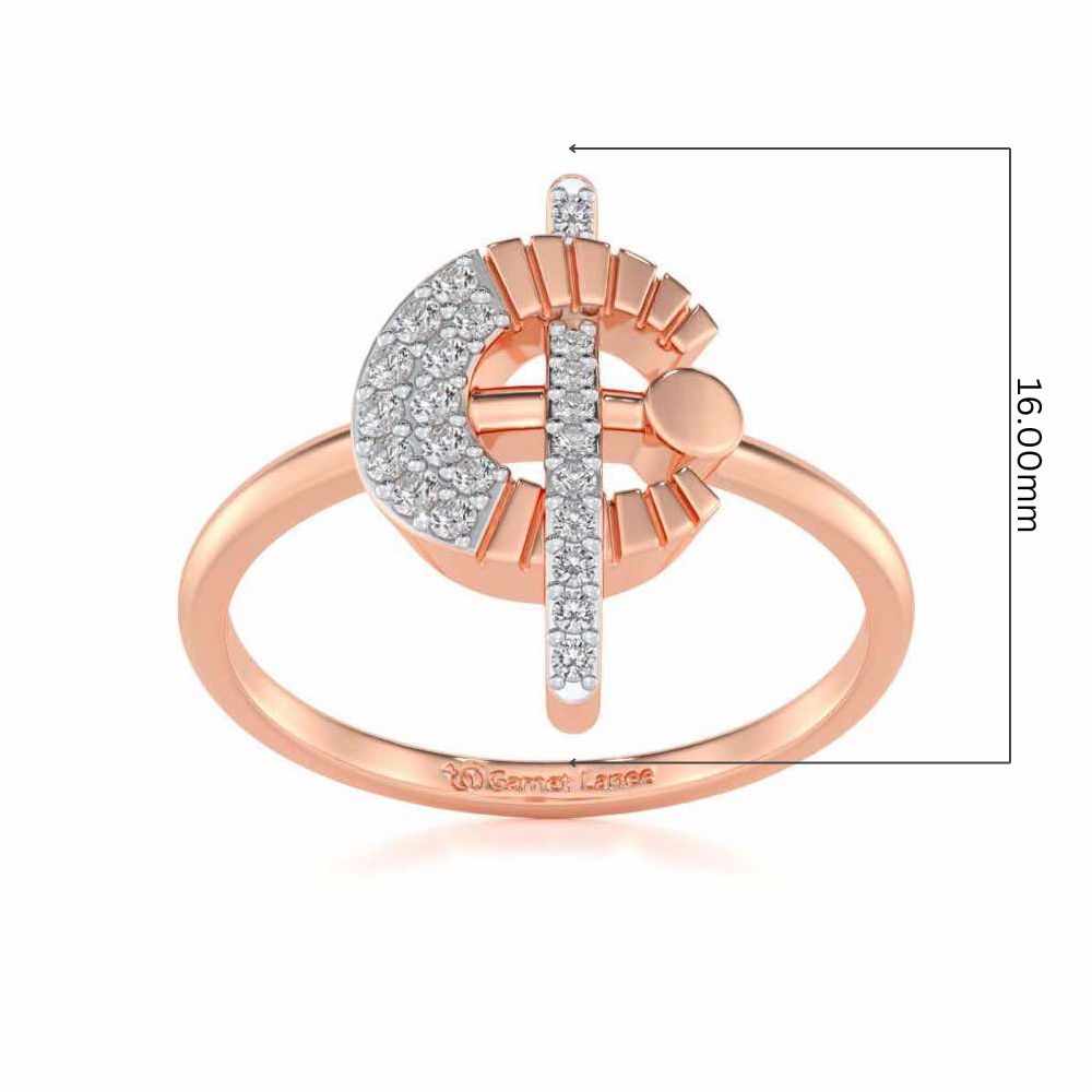 Immaculate C Silver Ring - Rose Gold - Image 5