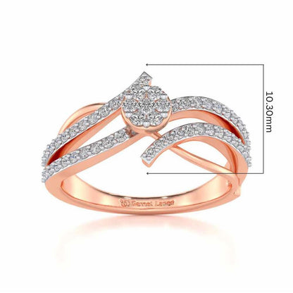 Swirl Flora Silver Ring - Rose Gold - Image 5