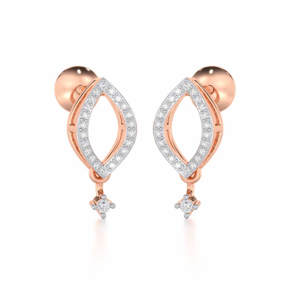 Ocean Serenity Silver Earrings - Rose Gold - Image 2