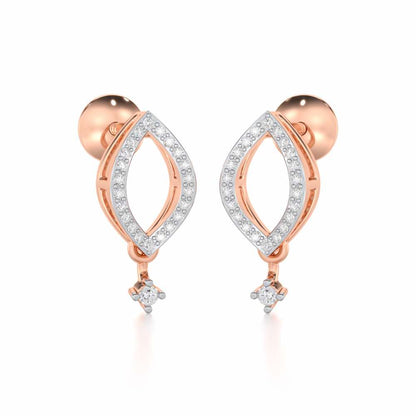 Ocean Serenity Silver Earrings - Rose Gold - Image 2