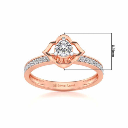 Prestige Solitaire Silver Ring - Rose Gold - Image 5