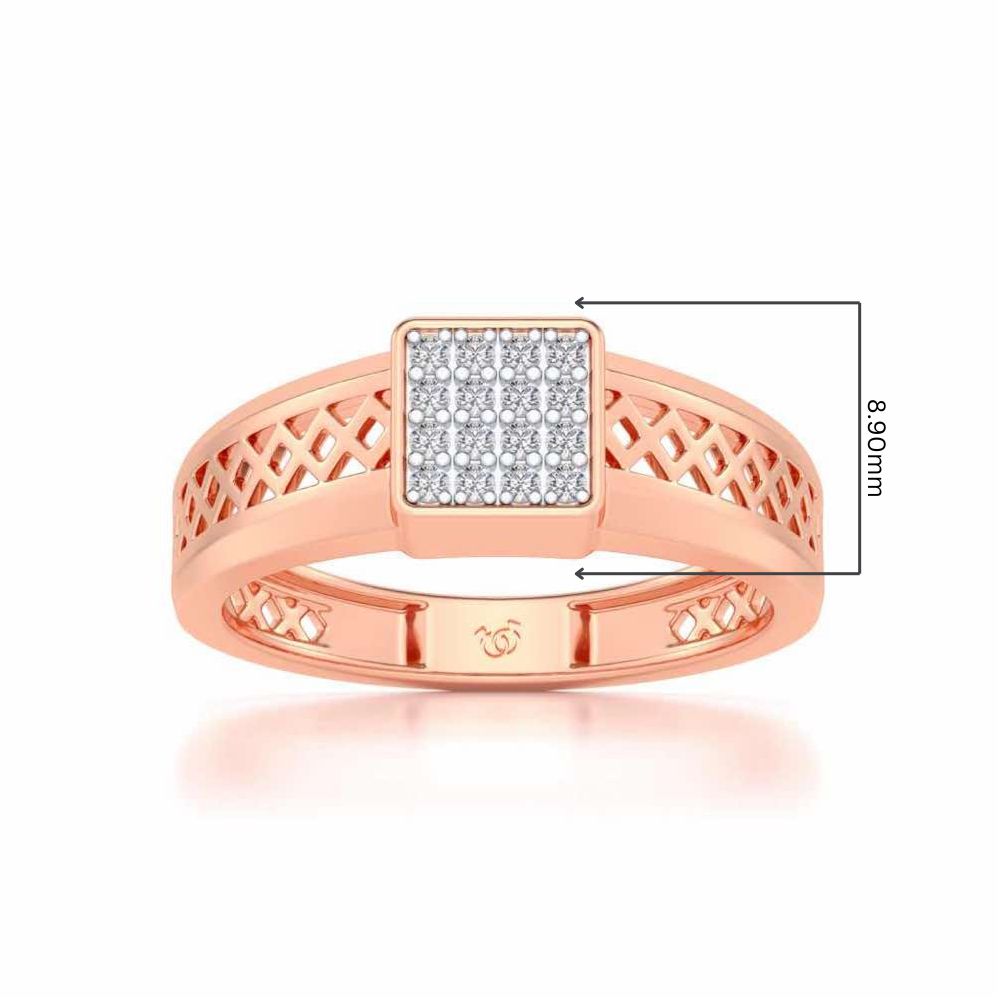 Supreme Lustor Silver Ring For Men - Rose Gold - Image 5