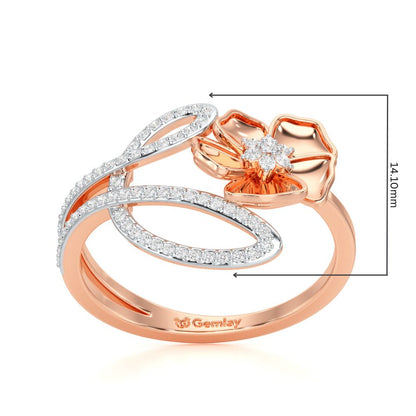Serene Petals Silver Ring - Rose Gold - Image 5