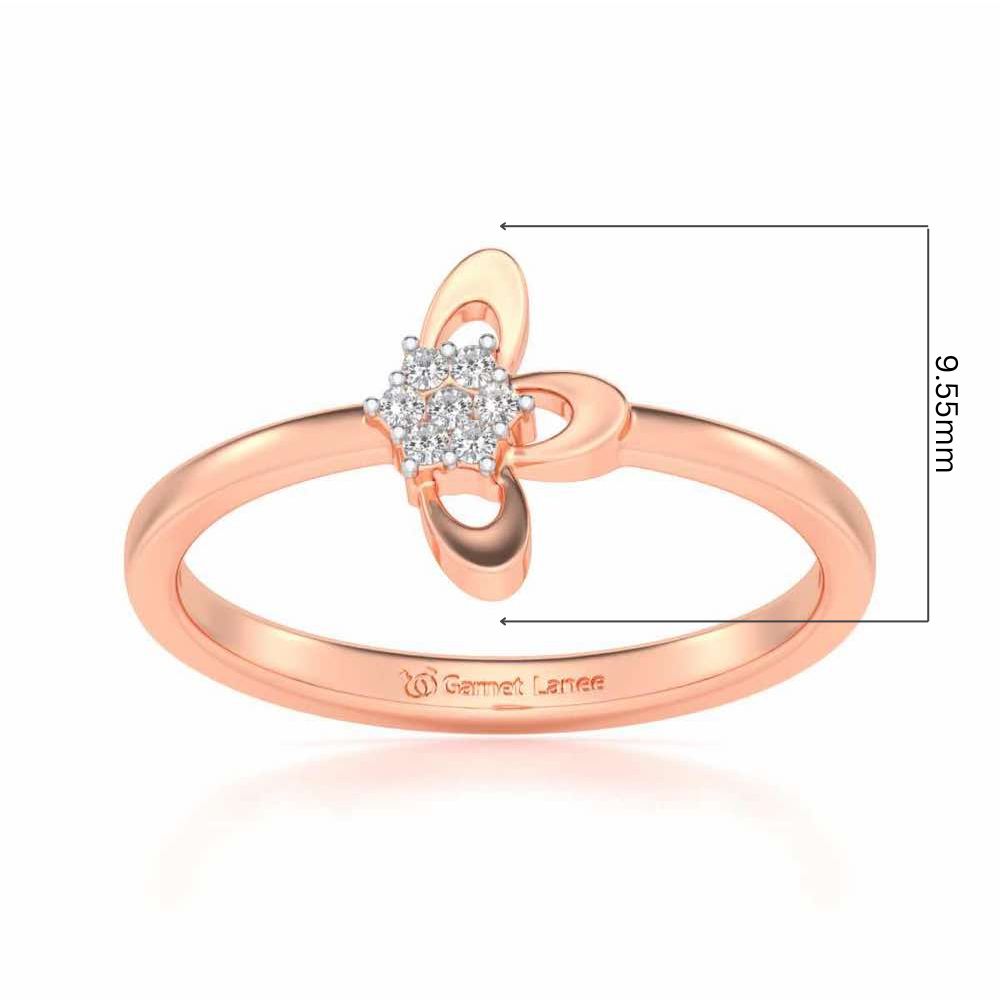 Tri-Petal Silver Ring - Rose Gold - Image 5