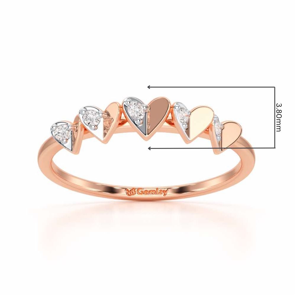 Heart Together Silver Ring - Rose Gold - Image 2