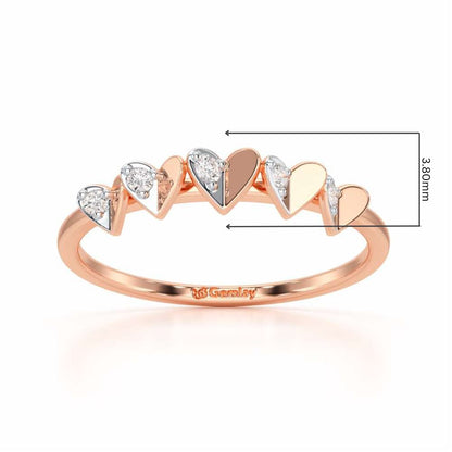 Heart Together Silver Ring - Rose Gold - Image 2