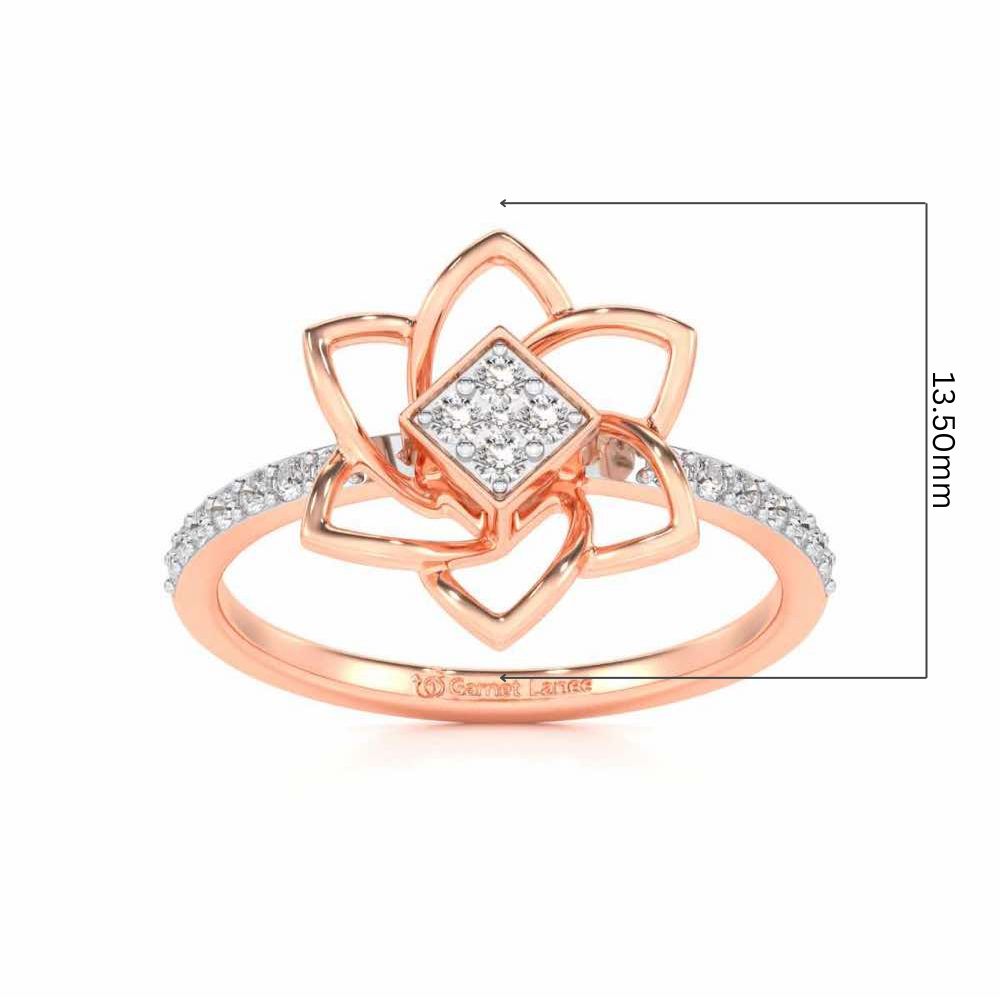 Pinwheel Flower Silver Ring - Rose Gold - Image 5