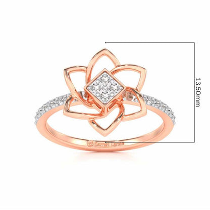 Pinwheel Flower Silver Ring - Rose Gold - Image 5