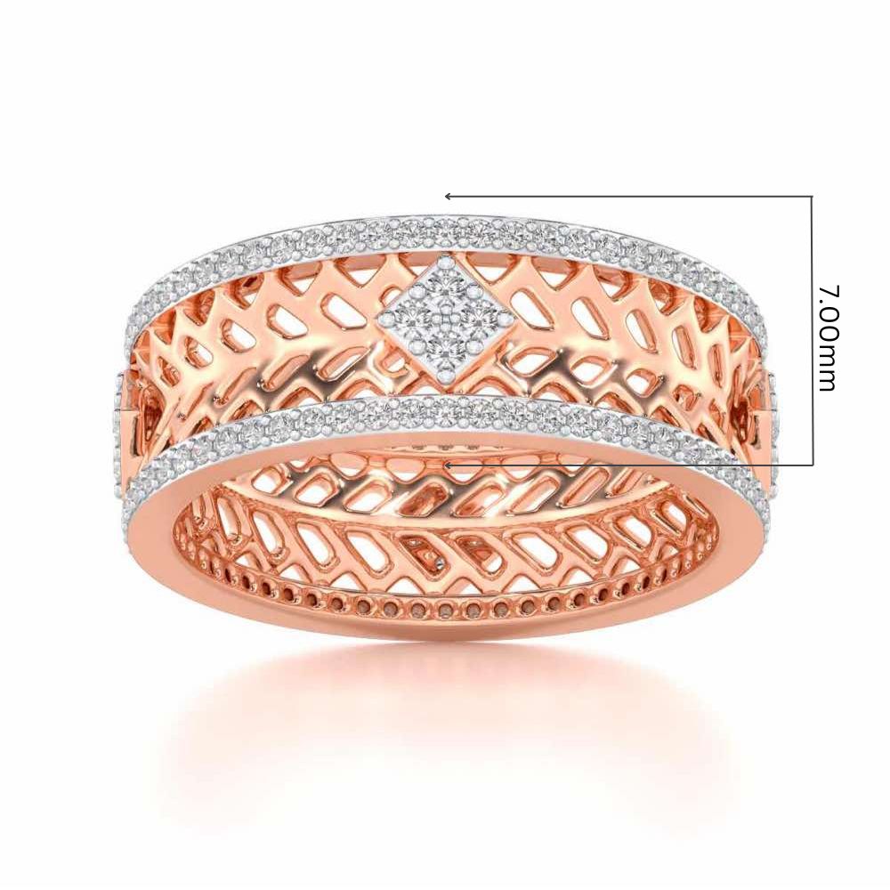 Momentous Glam Silver Band Ring - Rose Gold - Image 5