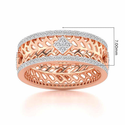 Momentous Glam Silver Band Ring - Rose Gold - Image 5