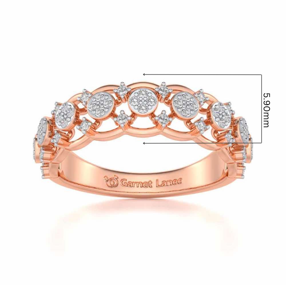 Ziya Glam Silver Band Ring - Rose Gold - Image 5