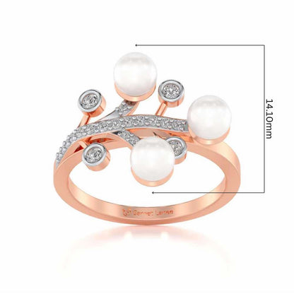 Growth Silver Pearl Ring - Rose Gold - Image 5