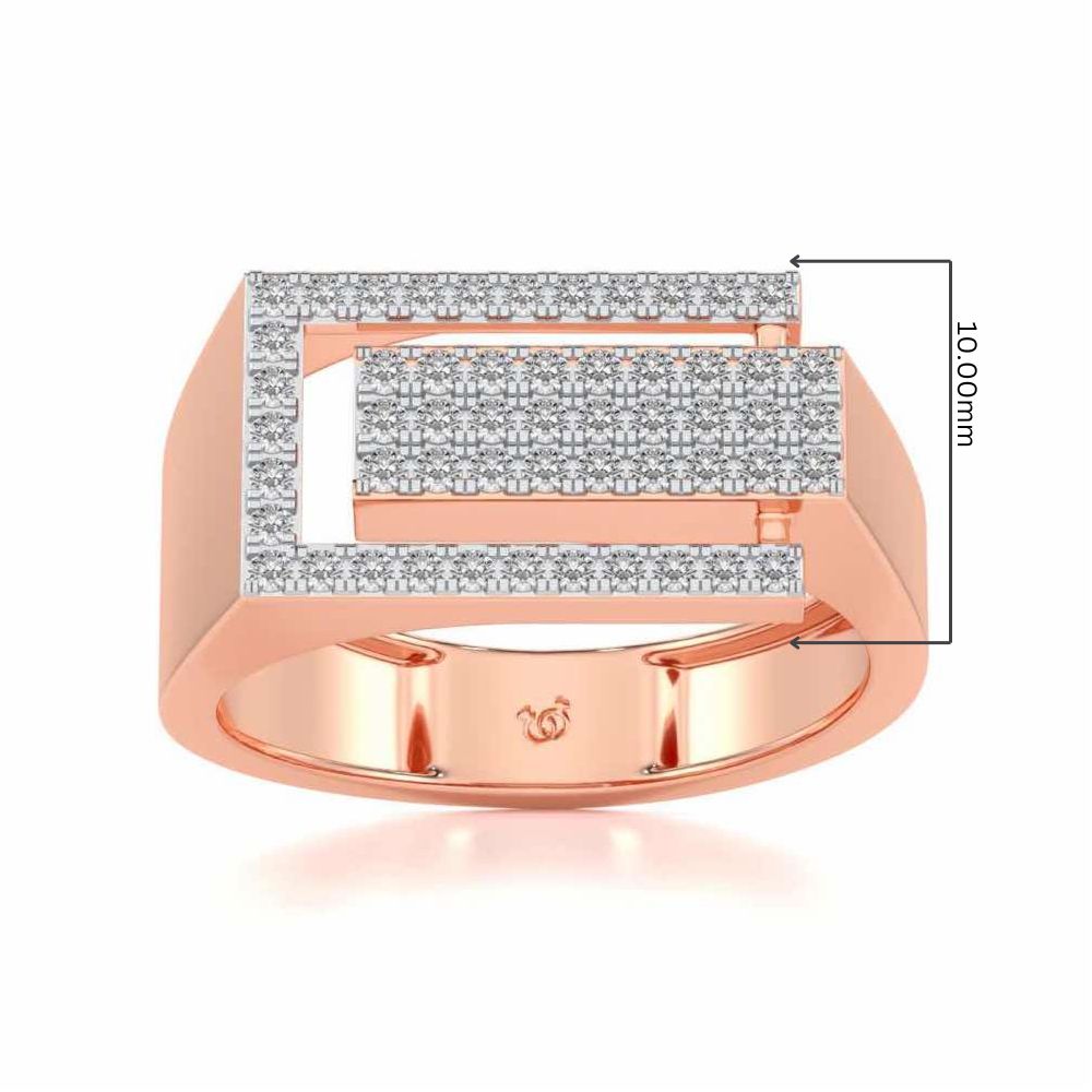 Crepuscule Silver Ring For Men - Rose Gold - Image 5