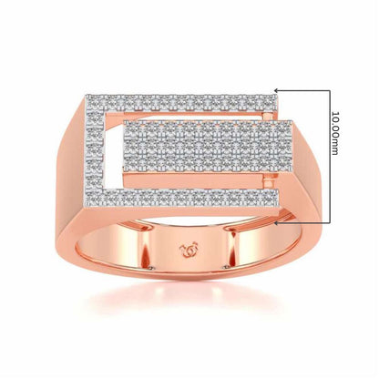 Crepuscule Silver Ring For Men - Rose Gold - Image 5