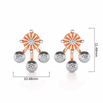 BAllari Silver Earrings - Rose Gold - Image 4