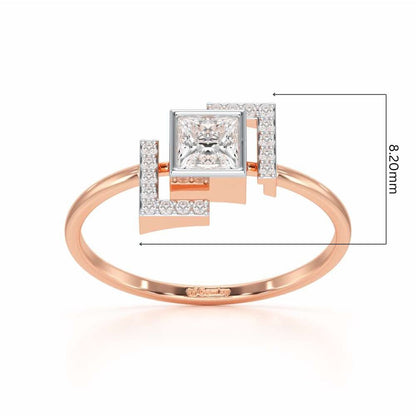 Blue in Frame Silver Ring - Rose Gold - Image 5