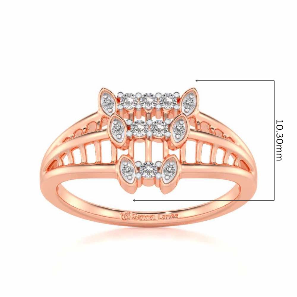 Infinity Tracery Silver Ring - Rose Gold - Image 5