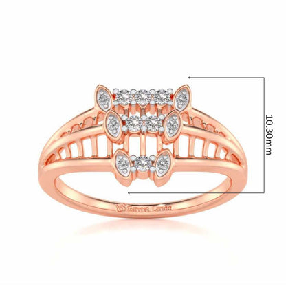 Infinity Tracery Silver Ring - Rose Gold - Image 5