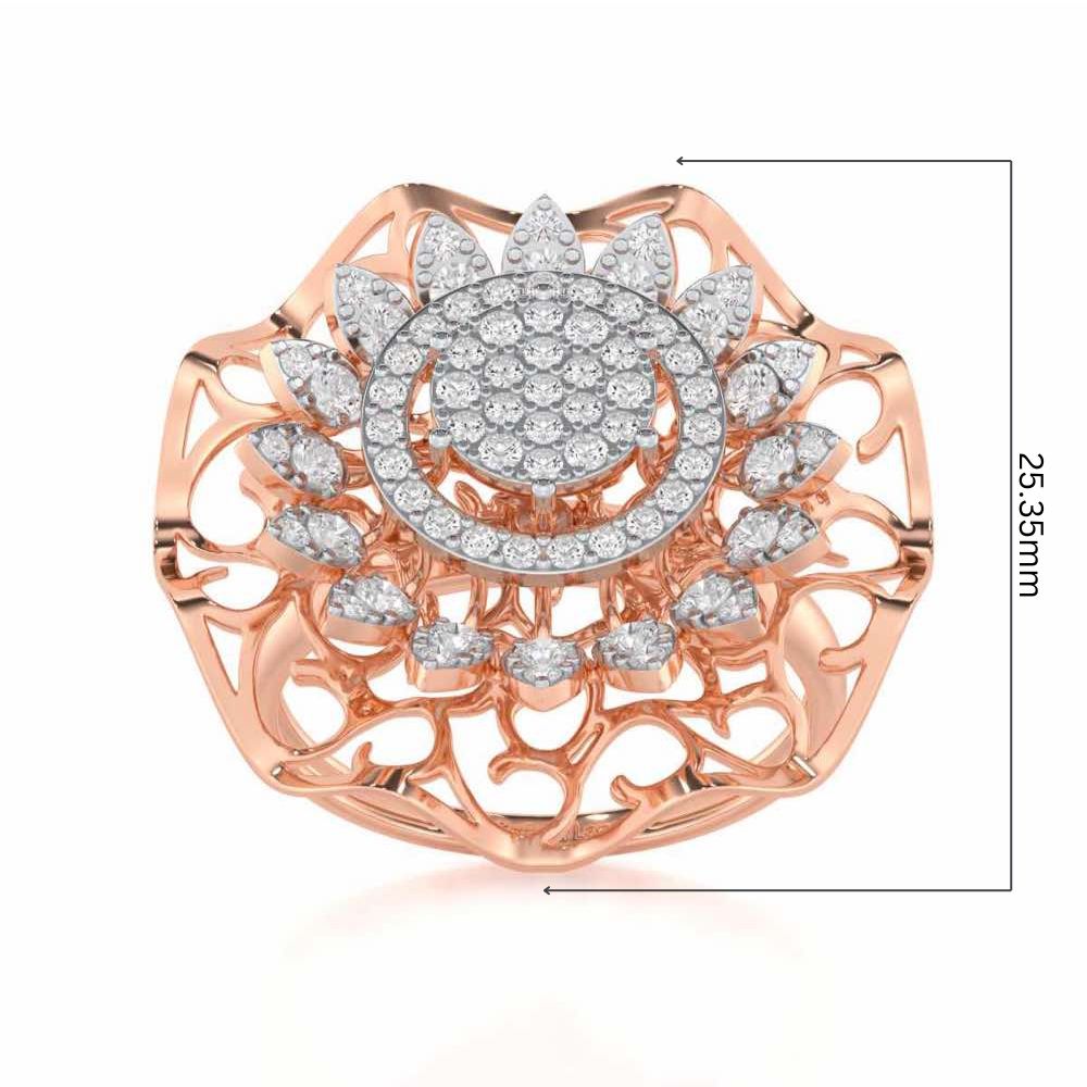 Radiant Pinnacle Silver Ring - Rose Gold - Image 5