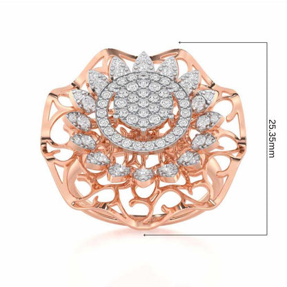 Radiant Pinnacle Silver Ring - Rose Gold - Image 5