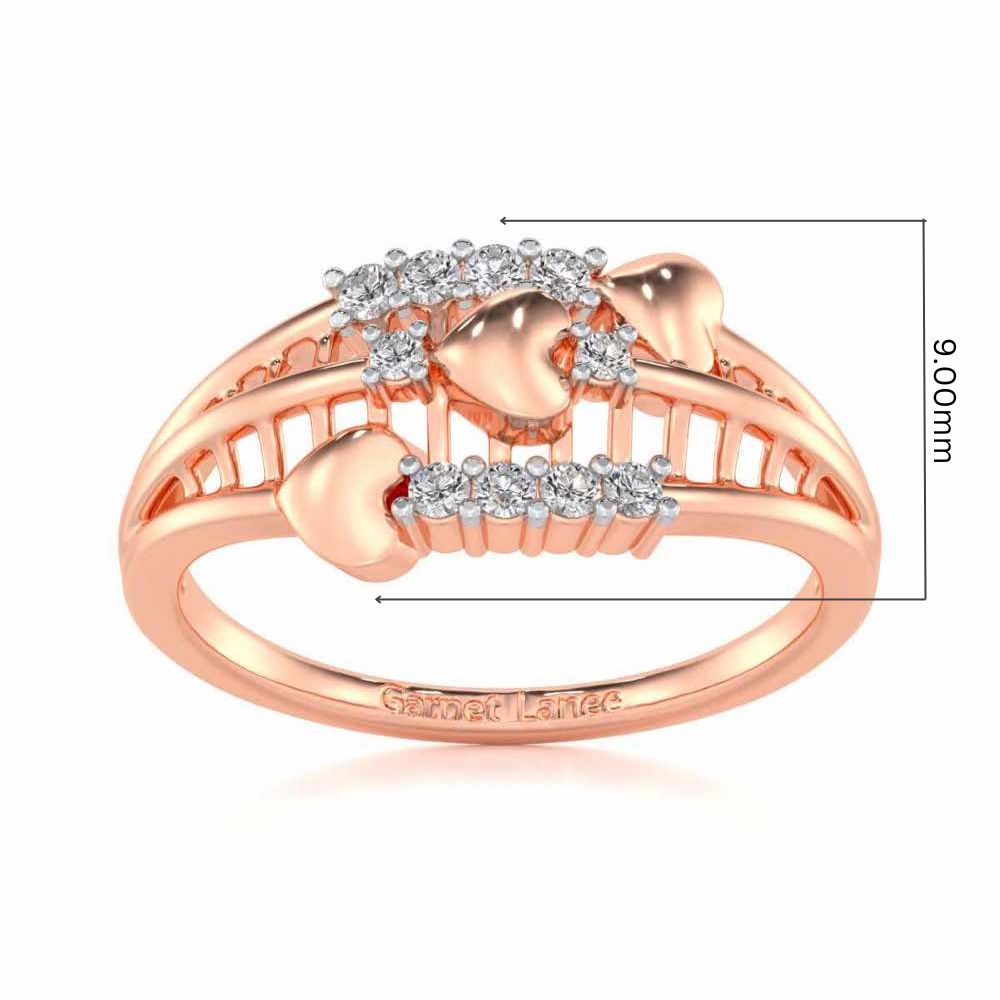 Heart Tracery Silver Ring - Rose Gold - Image 5