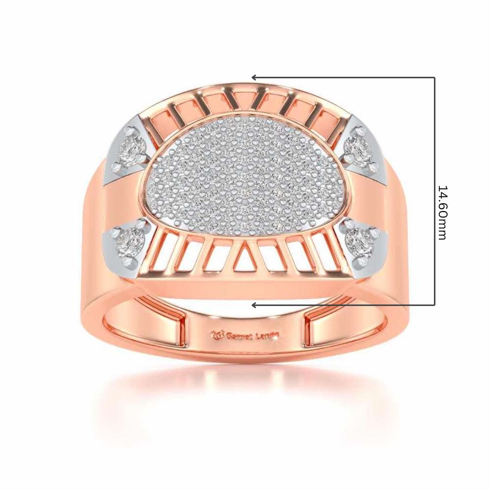 Intrepid Silver Ring For Men - Rose Gold - Image 5