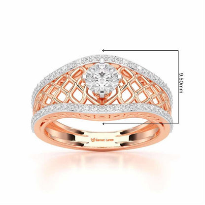 Shimmer Radiance Solitaire Ring - Rose Gold - Image 5
