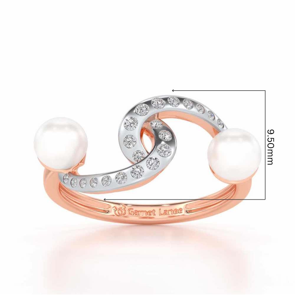Swirl Twirl Silver Pearl Ring - Rose Gold - Image 5