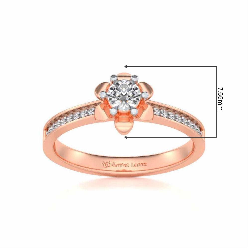 Roseate Solitaire Silver Ring - Rose Gold - Image 5