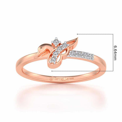 Peacock Silver Ring - Rose Gold - Image 5