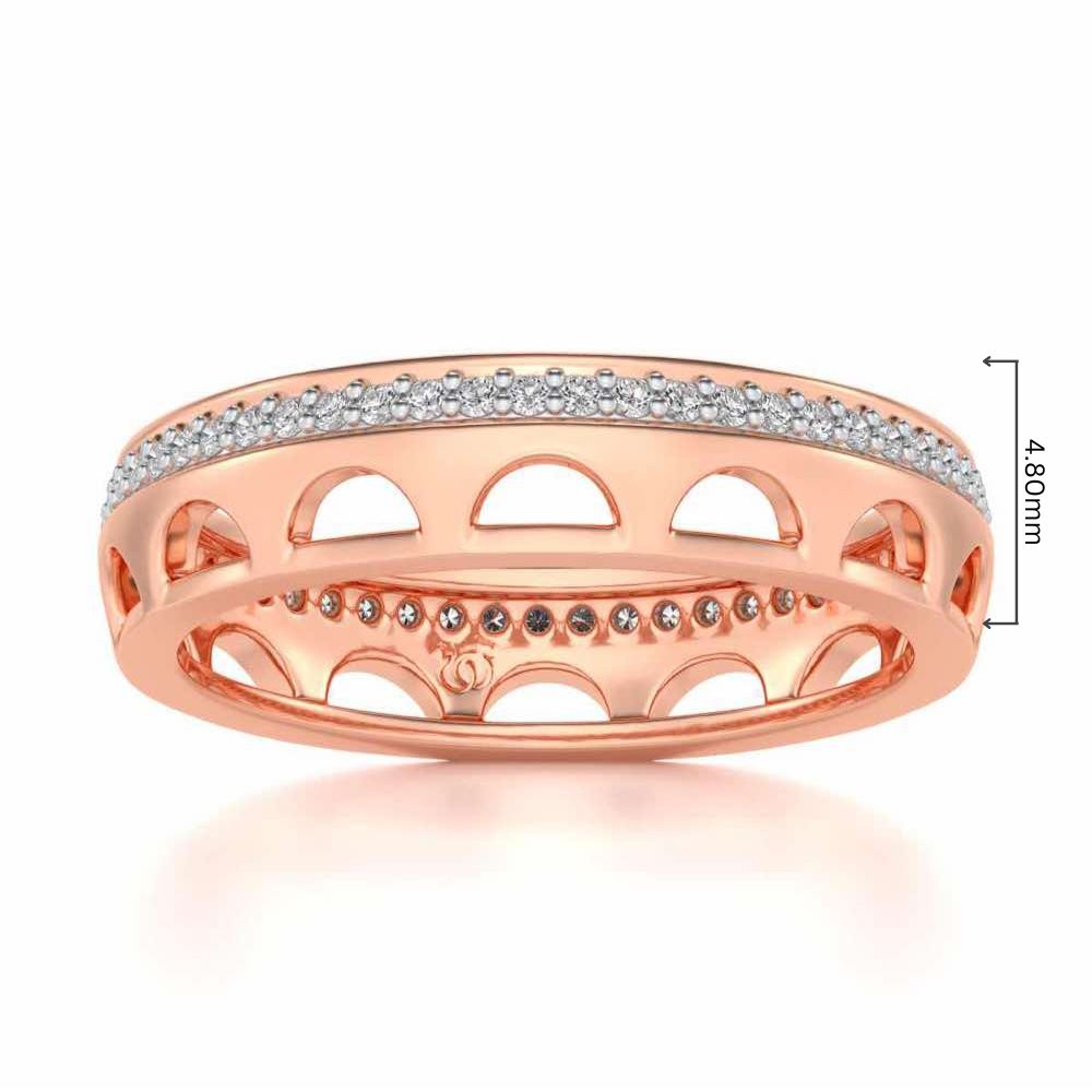Dainty Crown Silver Band Ring - Rose Gold - Image 5