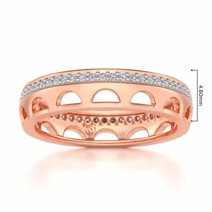 Dainty Crown Silver Band Ring - Rose Gold - Image 5