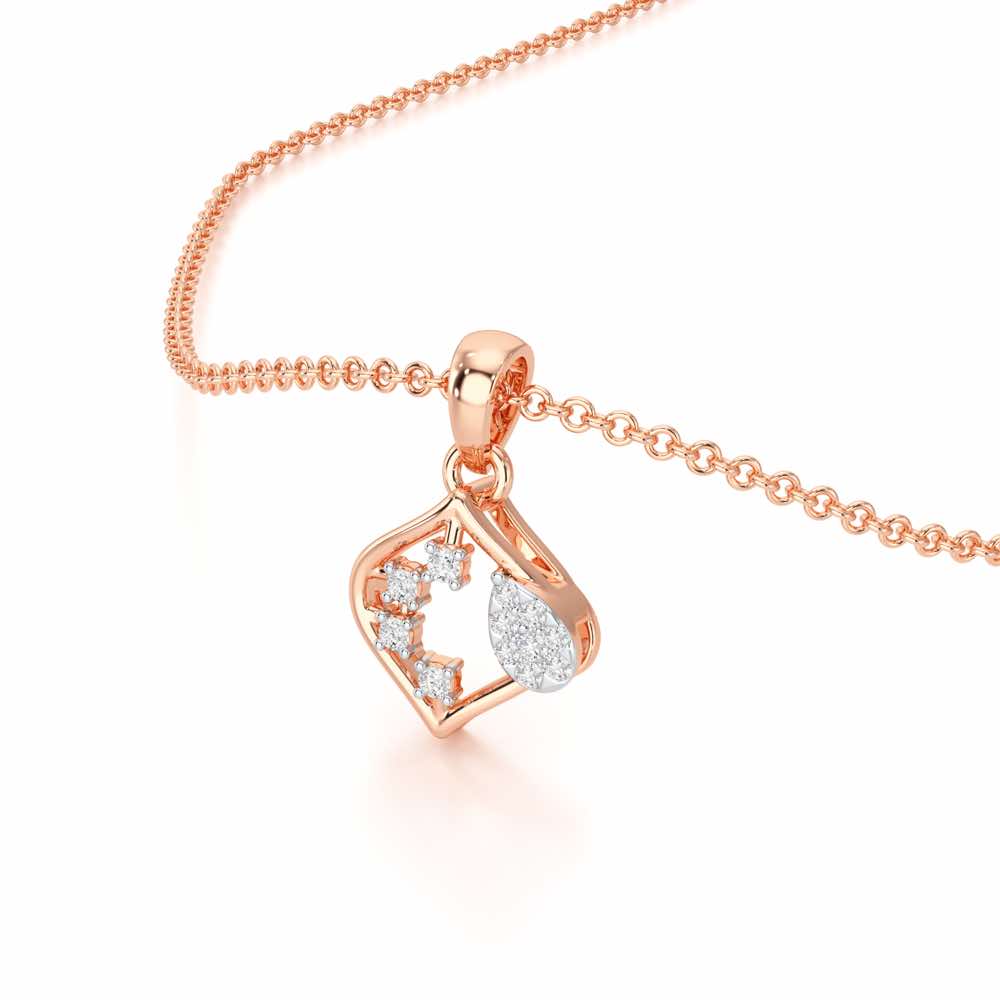 Starlit Charm Silver Pendant - Rose Gold - Image 2