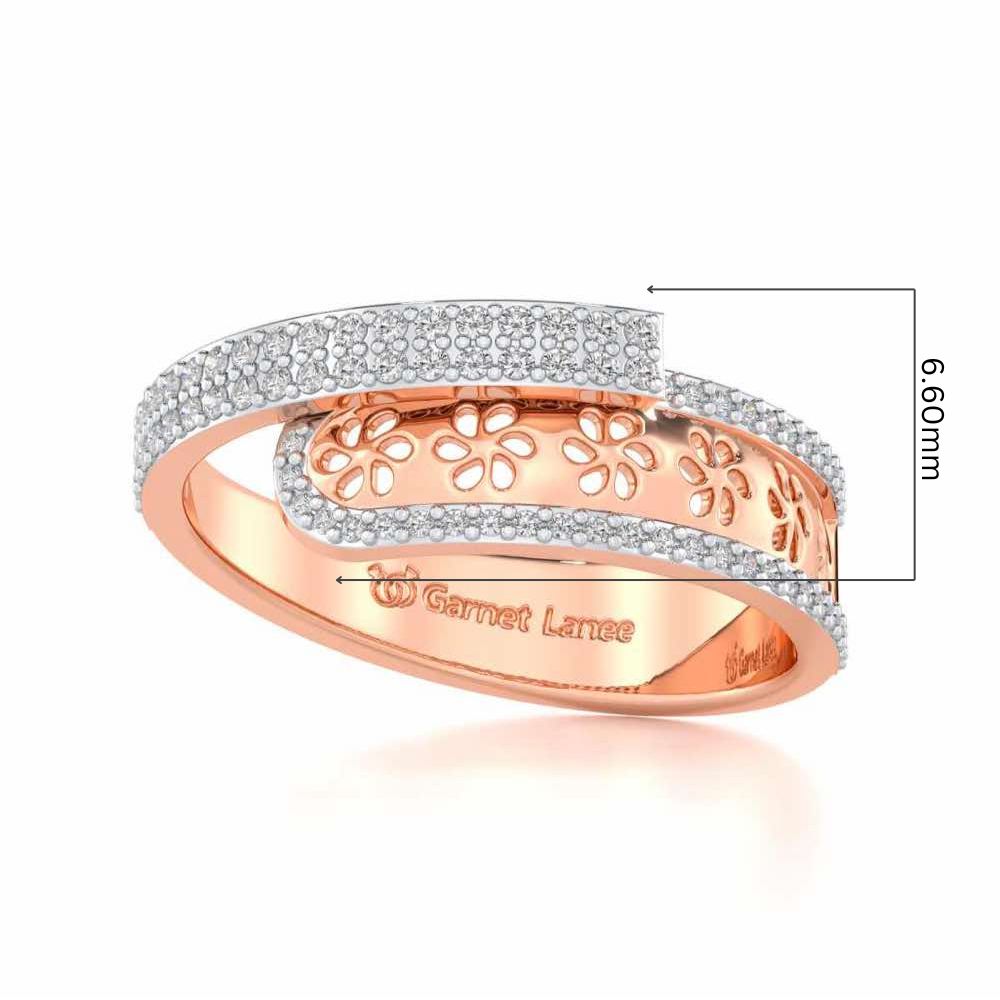 The Overlap Silver Band Ring - Rose Gold - Image 5