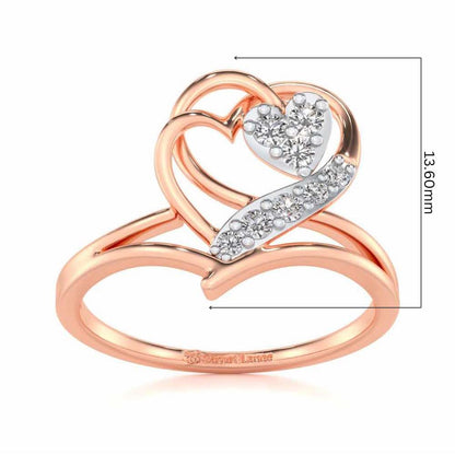 Hearts Silver Ring - Rose Gold - Image 5