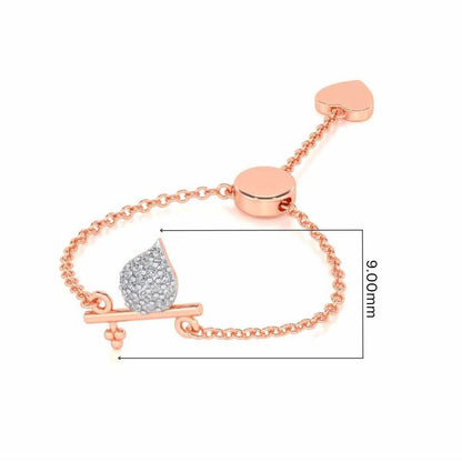 Flute Adjustable Silver Ring - Rose Gold - Image 5