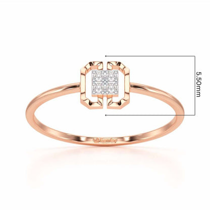 Featherlight Fancy Silver Ring - Rose Gold - Image 5