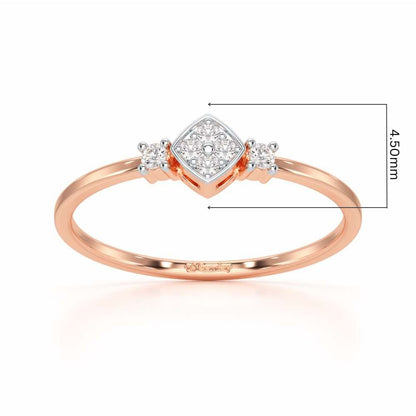 Sparkle Slim Silver Ring - Rose Gold - Image 5