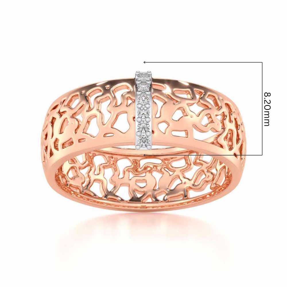 Wearable Elegance Silver Band Ring - Rose Gold - Image 5