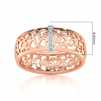 Wearable Elegance Silver Band Ring - Rose Gold - Image 5