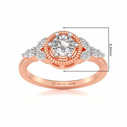 Brandish Solitaire Silver Ring - Rose Gold - Image 5