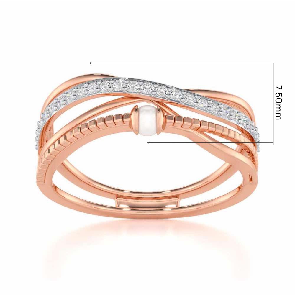 Graceful Glamour Silver Ring - Rose Gold - Image 5